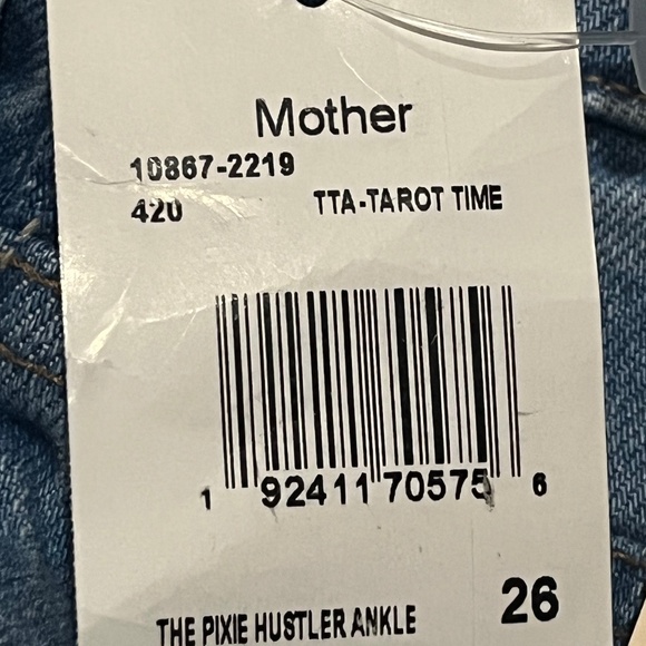 NWT Mother Denim The Pixie Hustler Ankle Cotton Blend Jeans Blue Tarot Time 26 - Picture 5 of 8